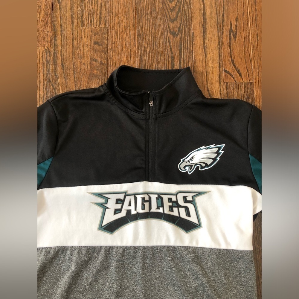 Philadelphia Eagles NFL Team Apparel Boys 18-20 Active 1/4 Zip Pullover - EUC! - Picture 3 of 10